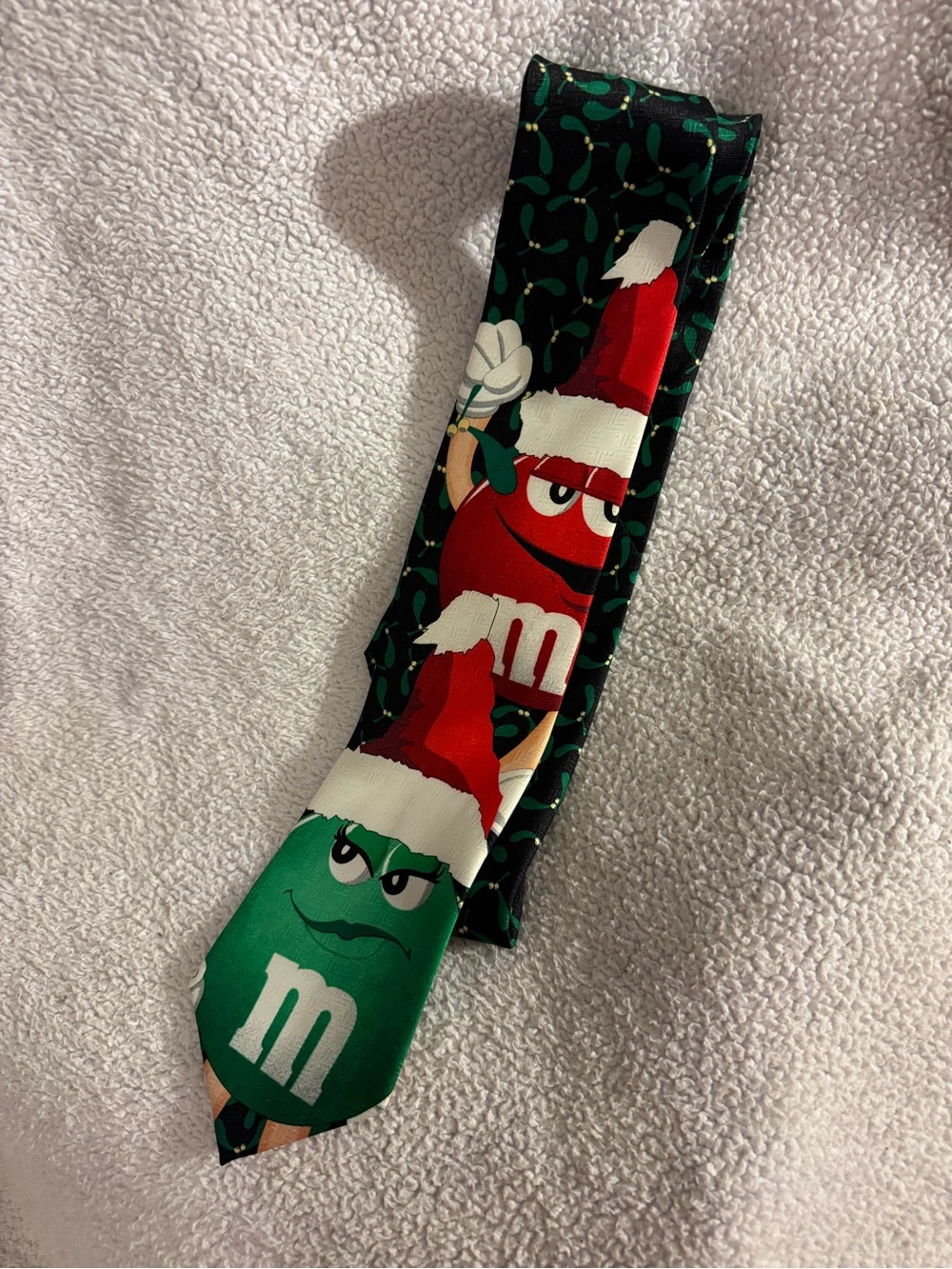 Vintage M&M's Christmas Necktie - Red & Green Korea